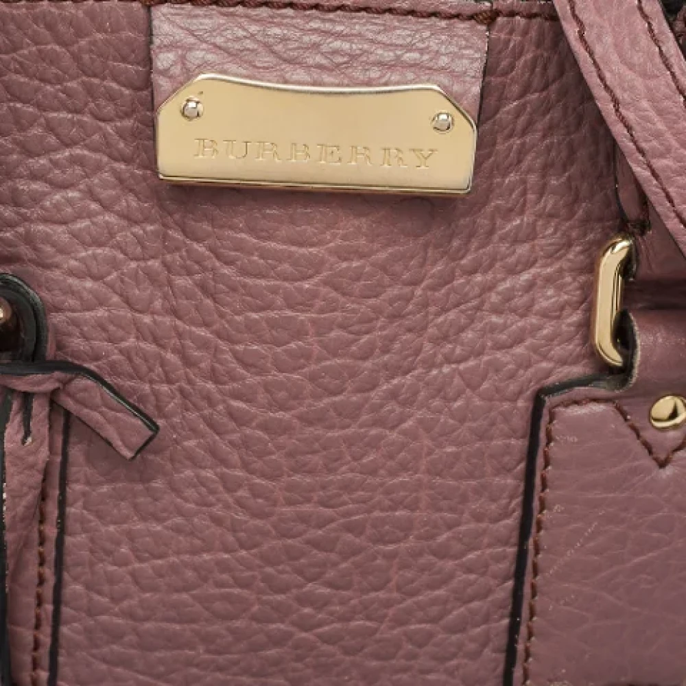 Burberry Vintage Pre-owned Leather handbags Purple Dames