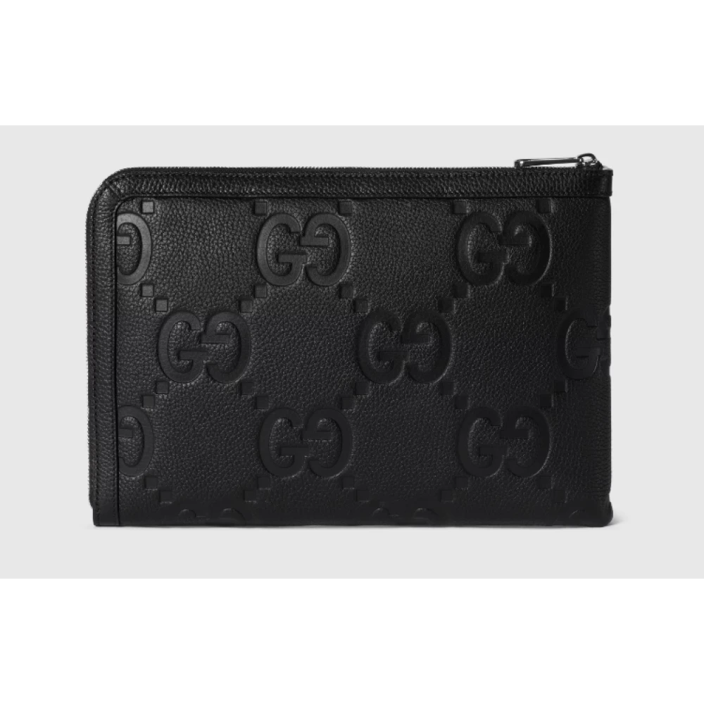 Gucci Zwarte Jumbo GG Documenthouder Black Dames