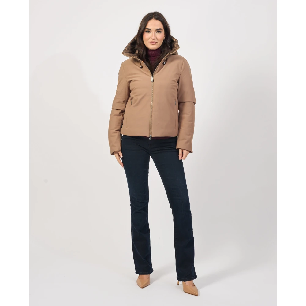 Suns Gewatteerde jas met Safe Pocket Beige Dames