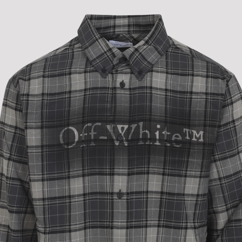 Off White Spray Book Check Flan Reg Shirt