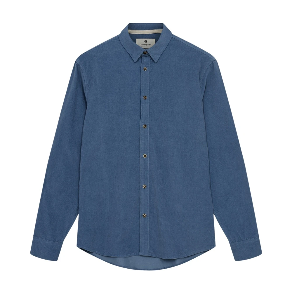 Anerkjendt Blauw Corduroy Effen Overhemd Blue Heren