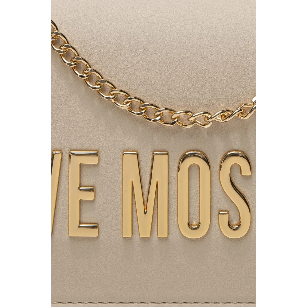 Love Moschino Kleine Graanzak met Gouden Logo Beige Dames