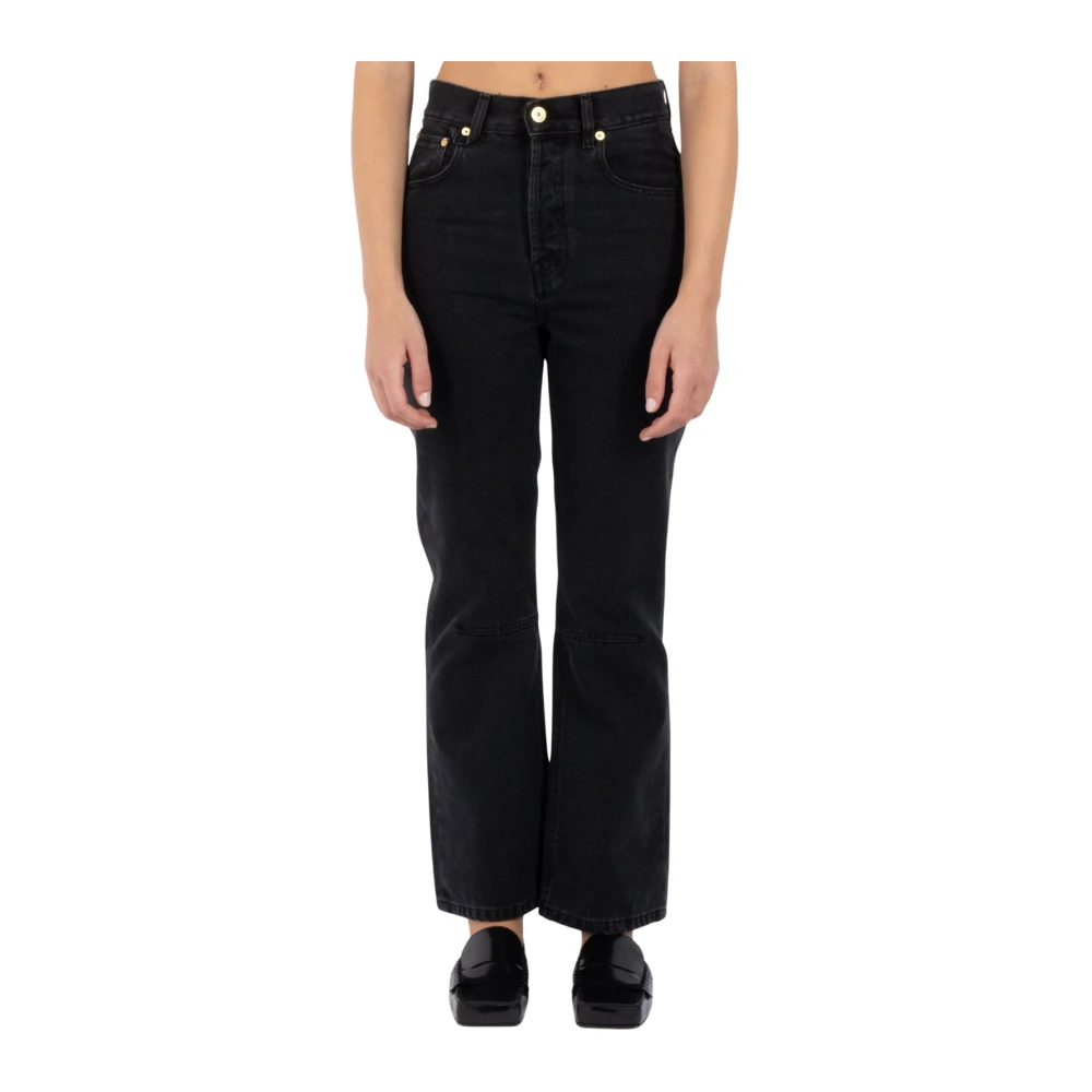 Jacquemus Zwarte Straight Denim Jeans Black Dames