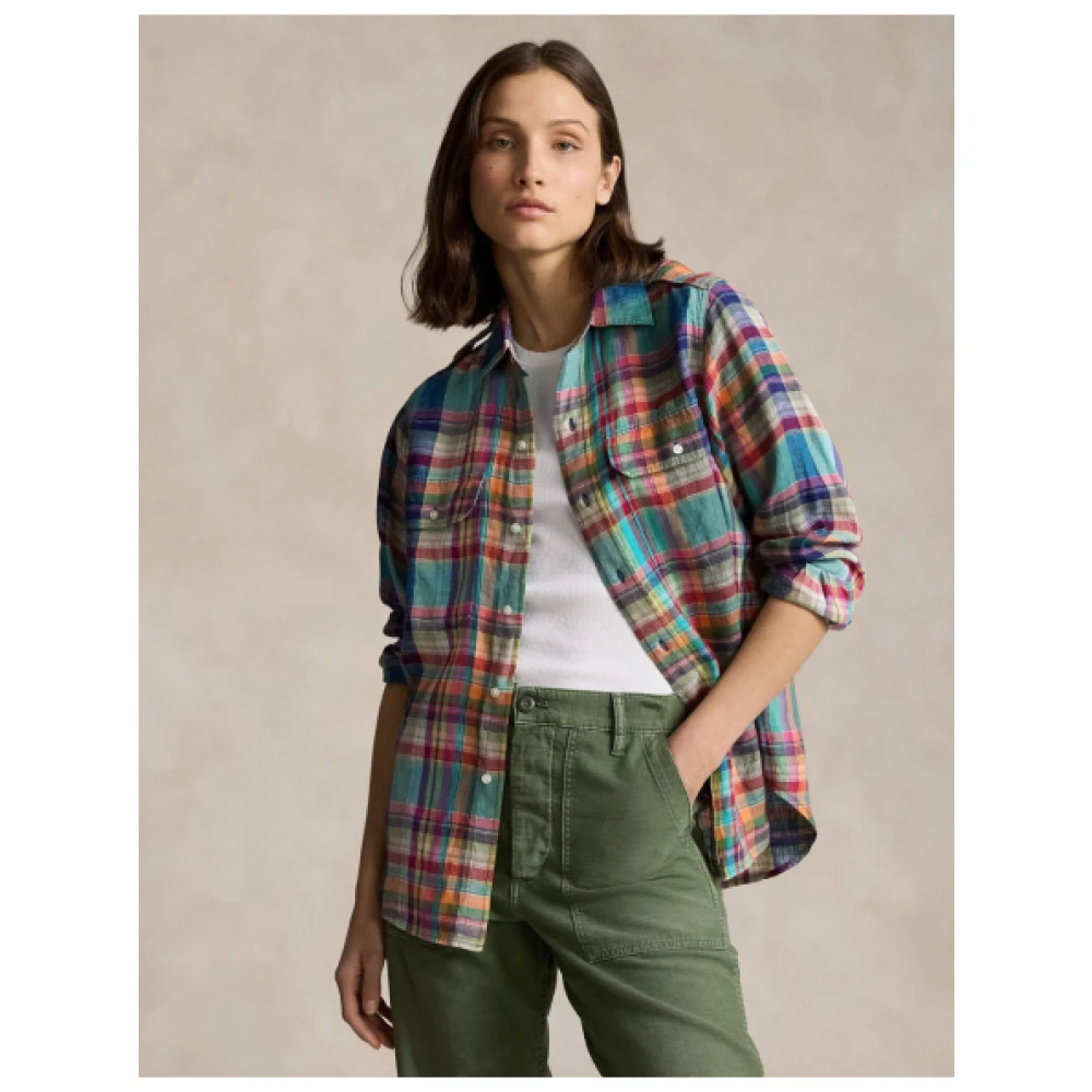 Polo Ralph Lauren Geruite Linnen Overhemd Multicolor Dames