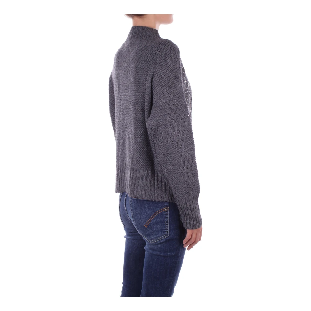 H2O Metallic Detail Sweater Antraciet Gray Dames
