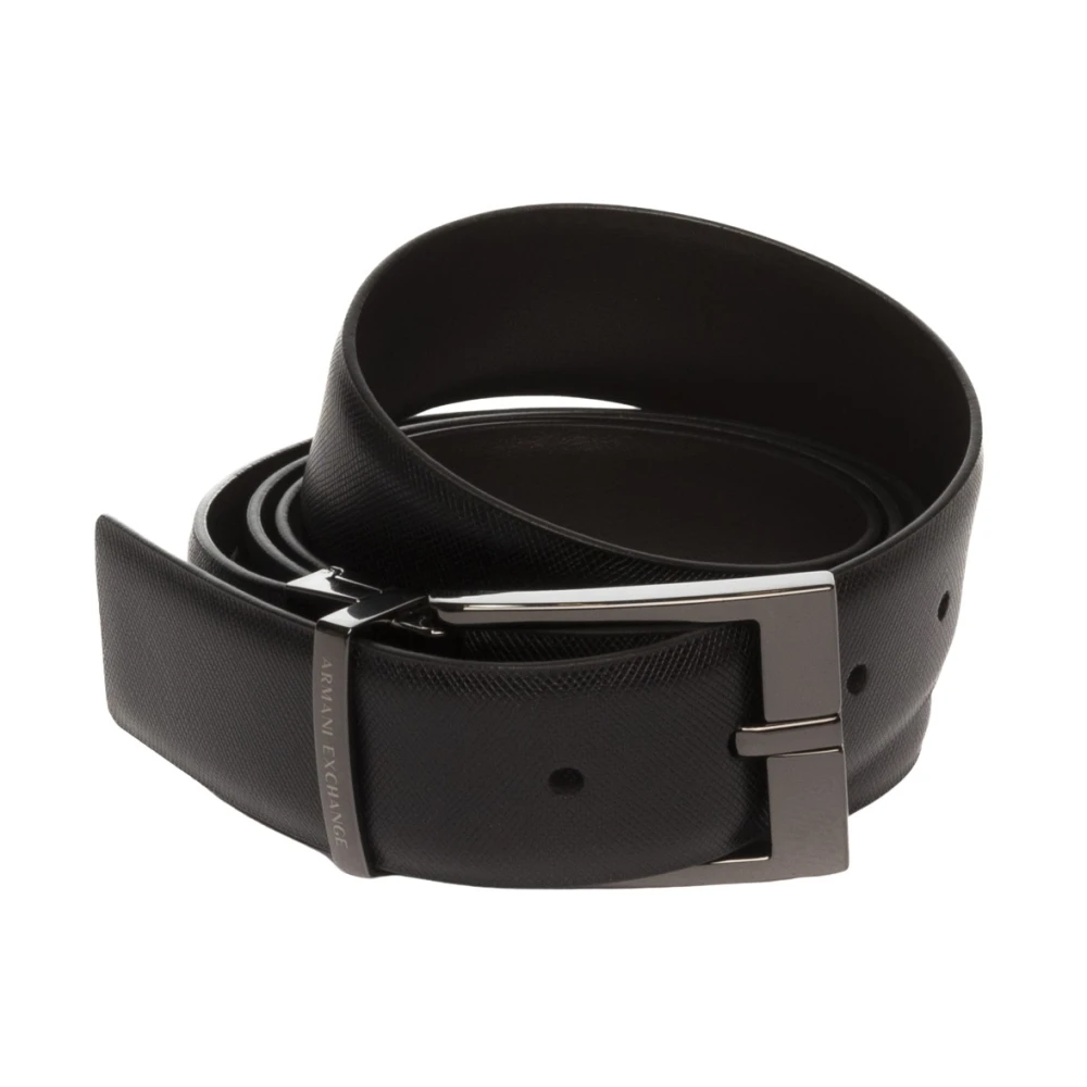 Armani Exchange Uomo Nero Cintura Reversibile In Pelle - Immagine 7