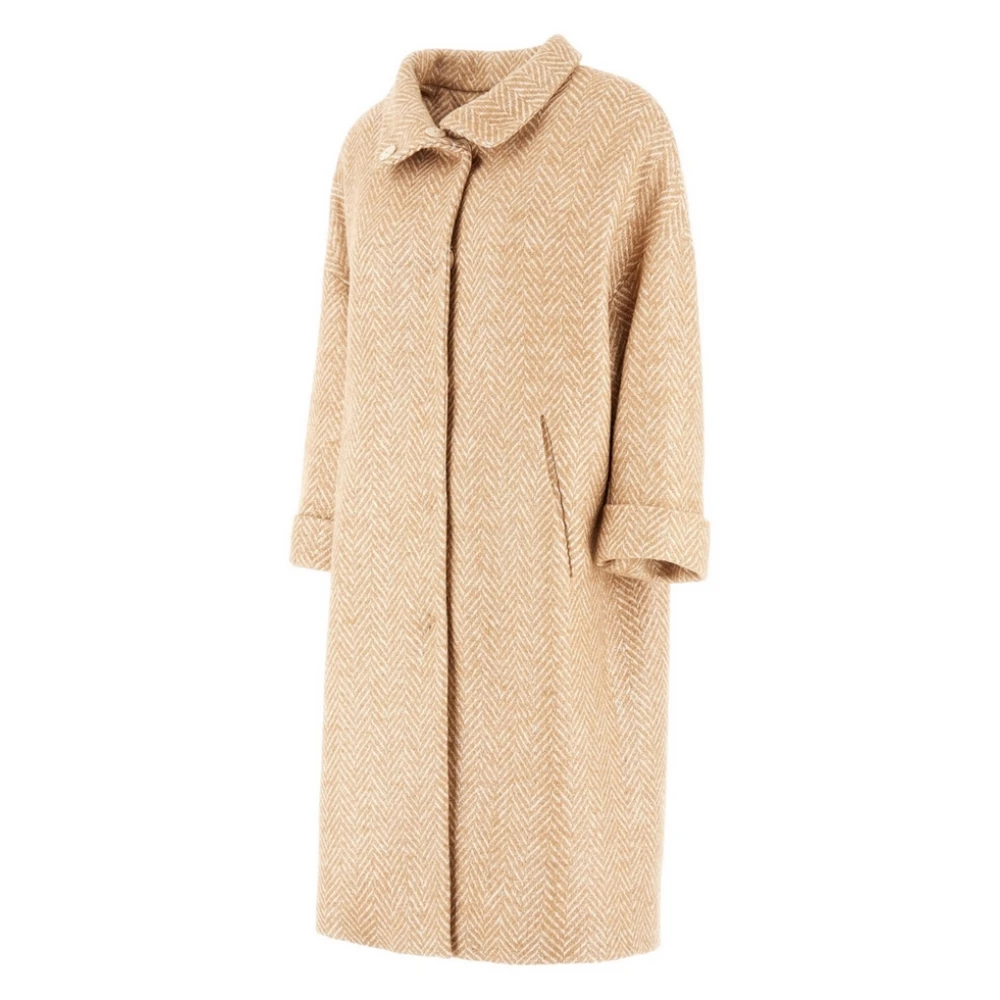 Herno Camel Geruite Jas Brown Dames