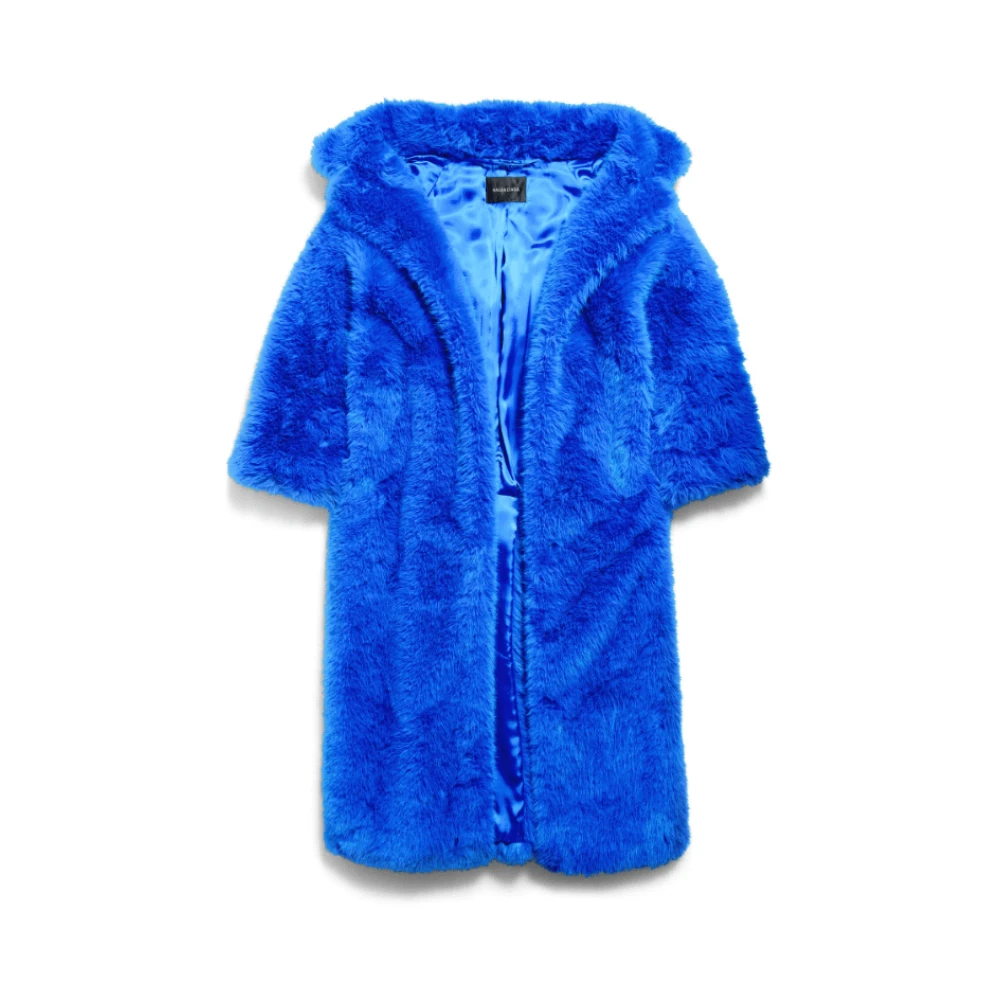 Balenciaga Off Shoulder Maxi Jas Blue Dames