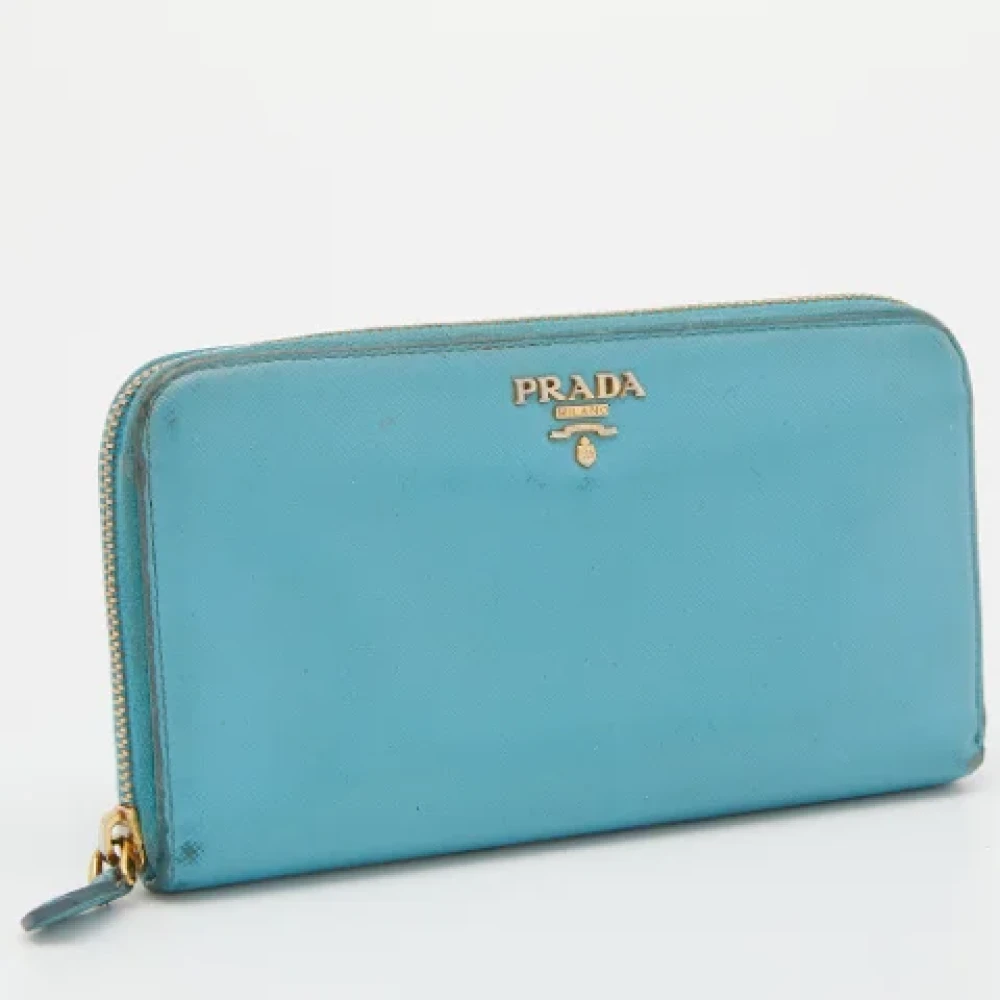 Prada Vintage Pre-owned Leather wallets Blue Dames