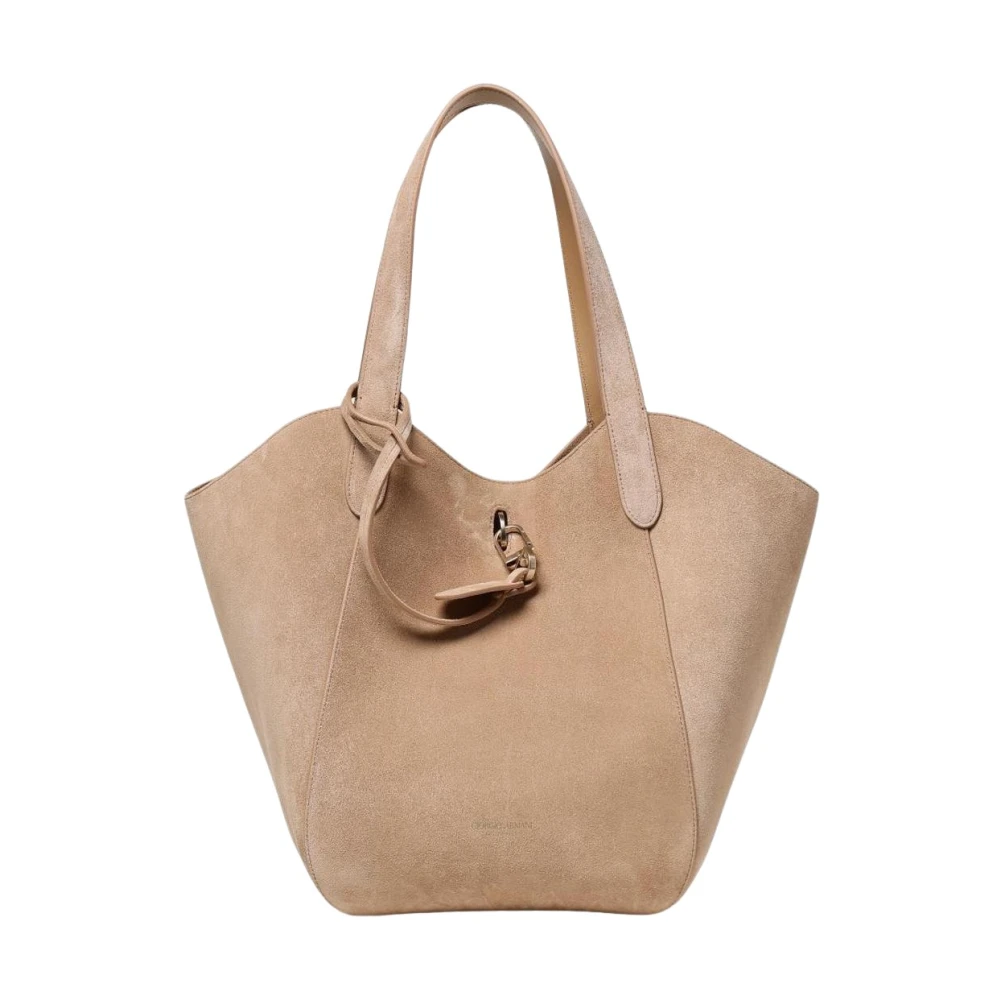Giorgio Armani Women's Beige Elegant Suede Tote Bag
