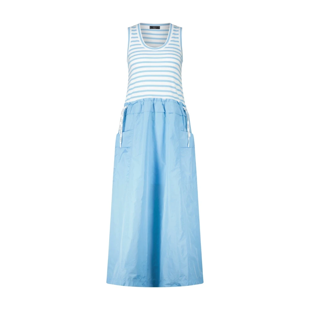 Marc Cain Sportieve Maxi Jurk met Smocked Taille Blue Dames