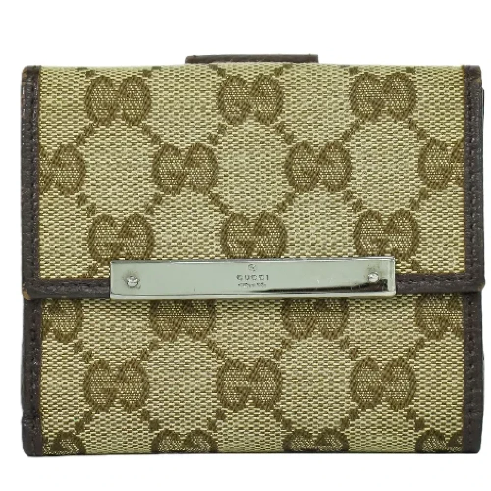 Gucci Vintage Pre-owned Canvas wallets Beige Dames