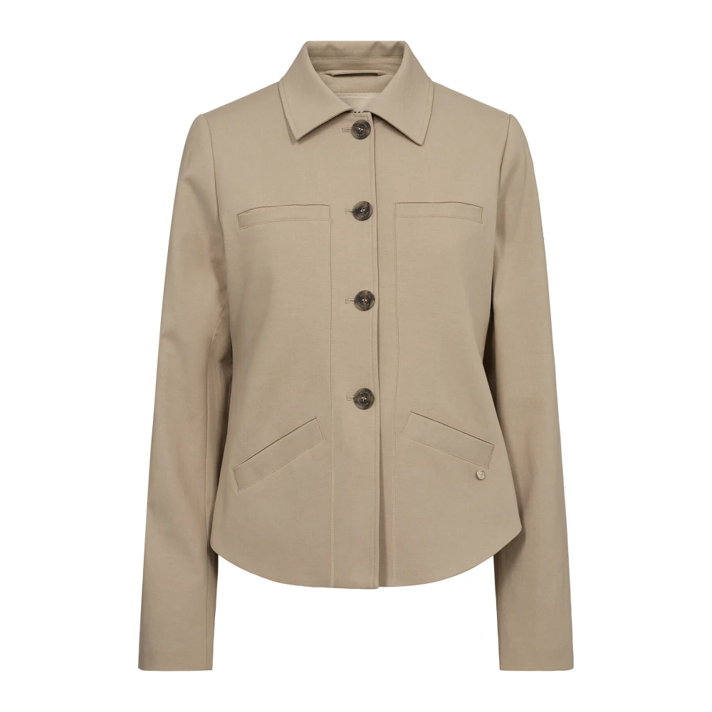 MOS MOSH Getailleerde jas met gestructureerde lijnen Beige Dames