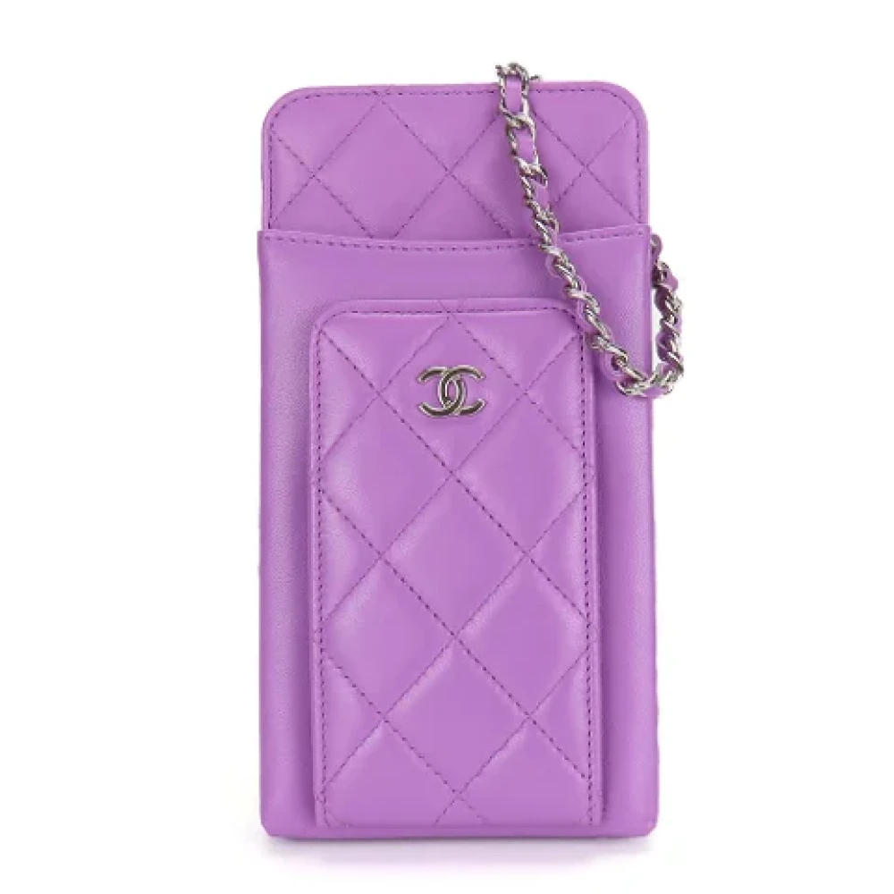 Chanel Vintage Pre-owned Leather crossbody-bags Purple Dames