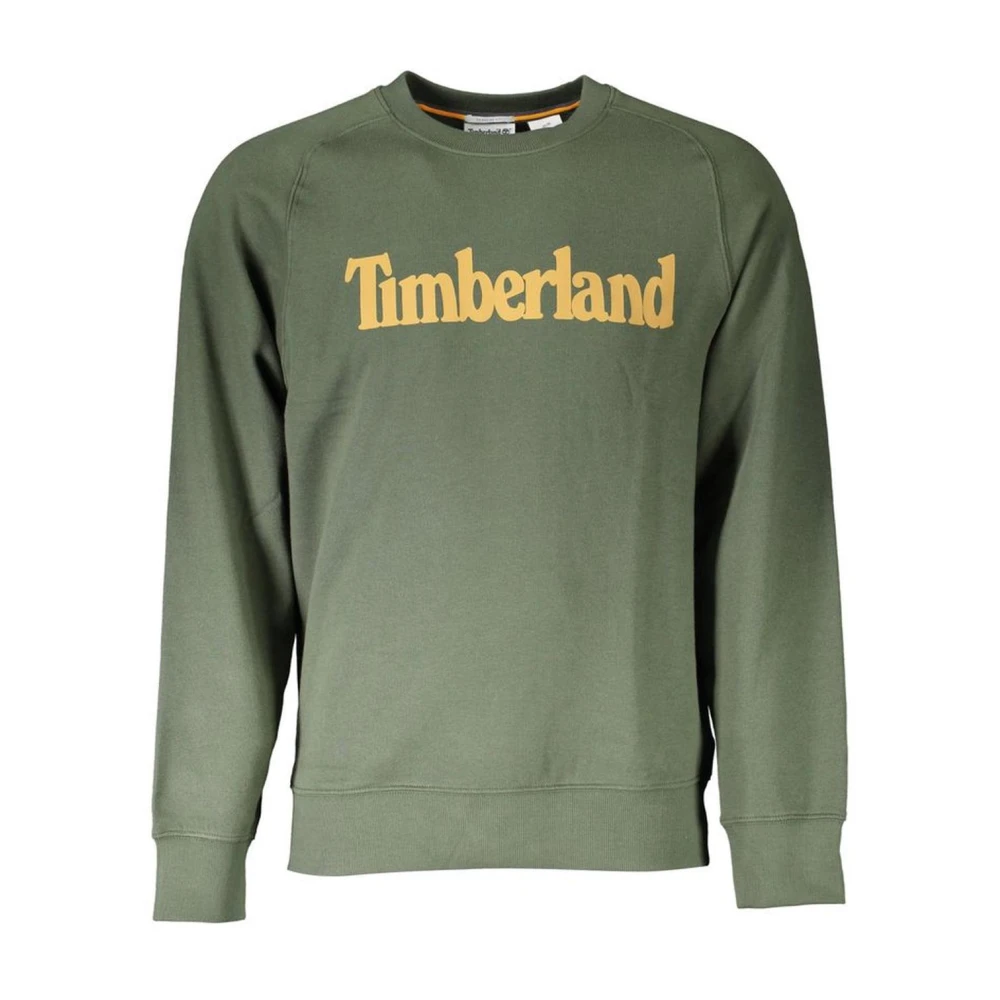 Timberland Groene Logo Print Crewneck Sweatshirt Green Heren