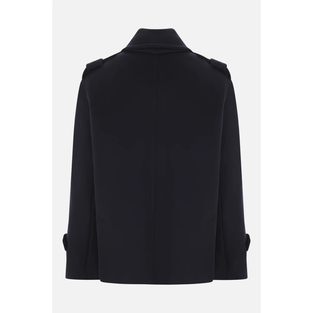 Max Mara Blauwe Wol Kasjmier Caban Jas Blue Dames