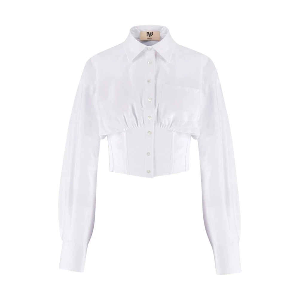 Aniye By Witte Poplin Korte Blouse White Dames