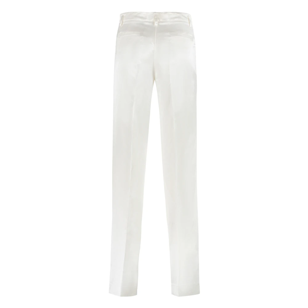 P.a.r.o.s.h. Viscose Zijden Broek met Zakken White Dames