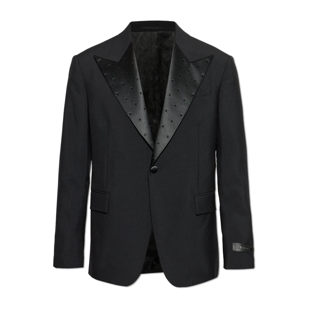 Versace Blazer met glinsterende applicaties Black Heren