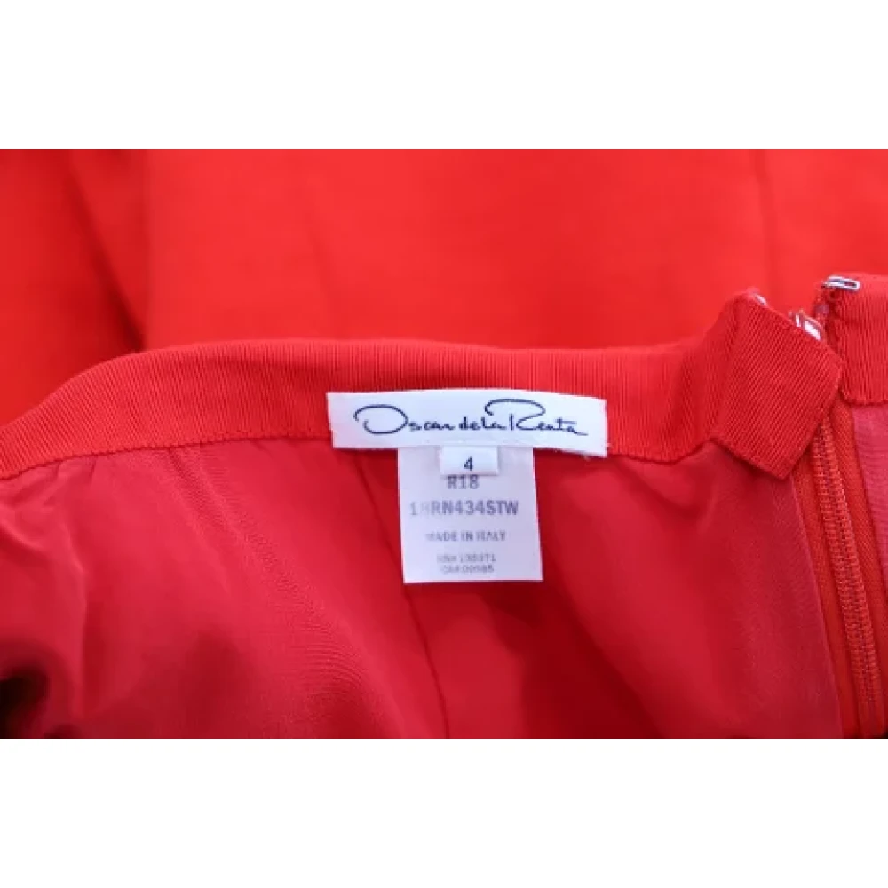 Oscar De La Renta Pre-owned Wool bottoms Red Dames