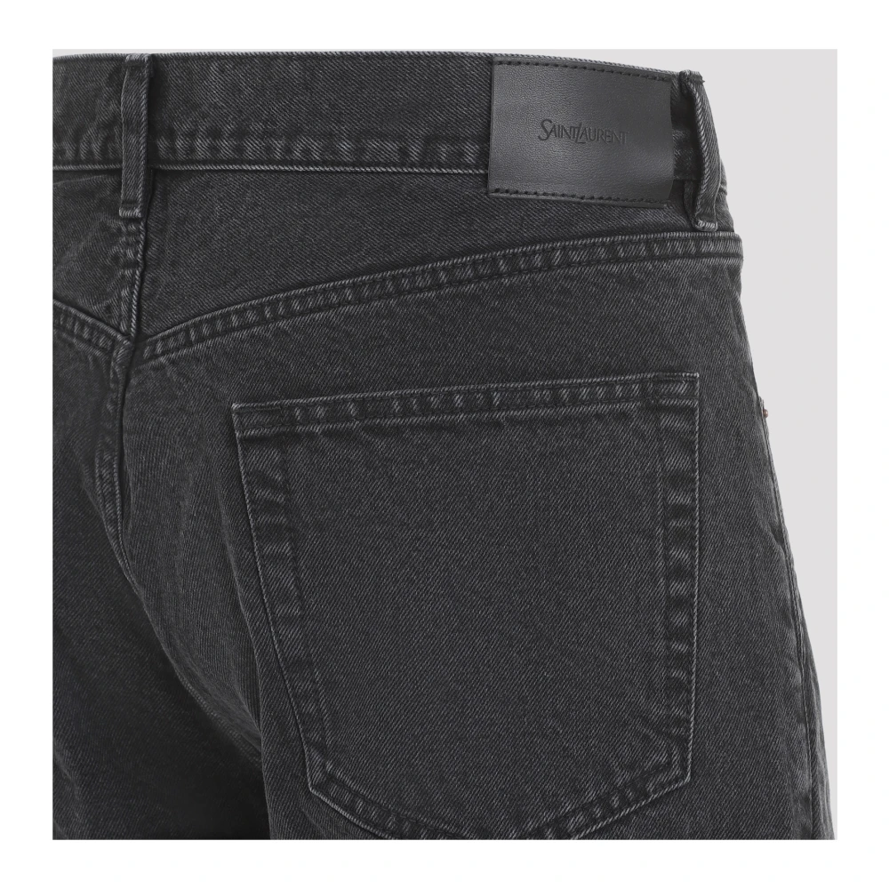Saint Laurent Losvallende Straight Jeans Black Heren