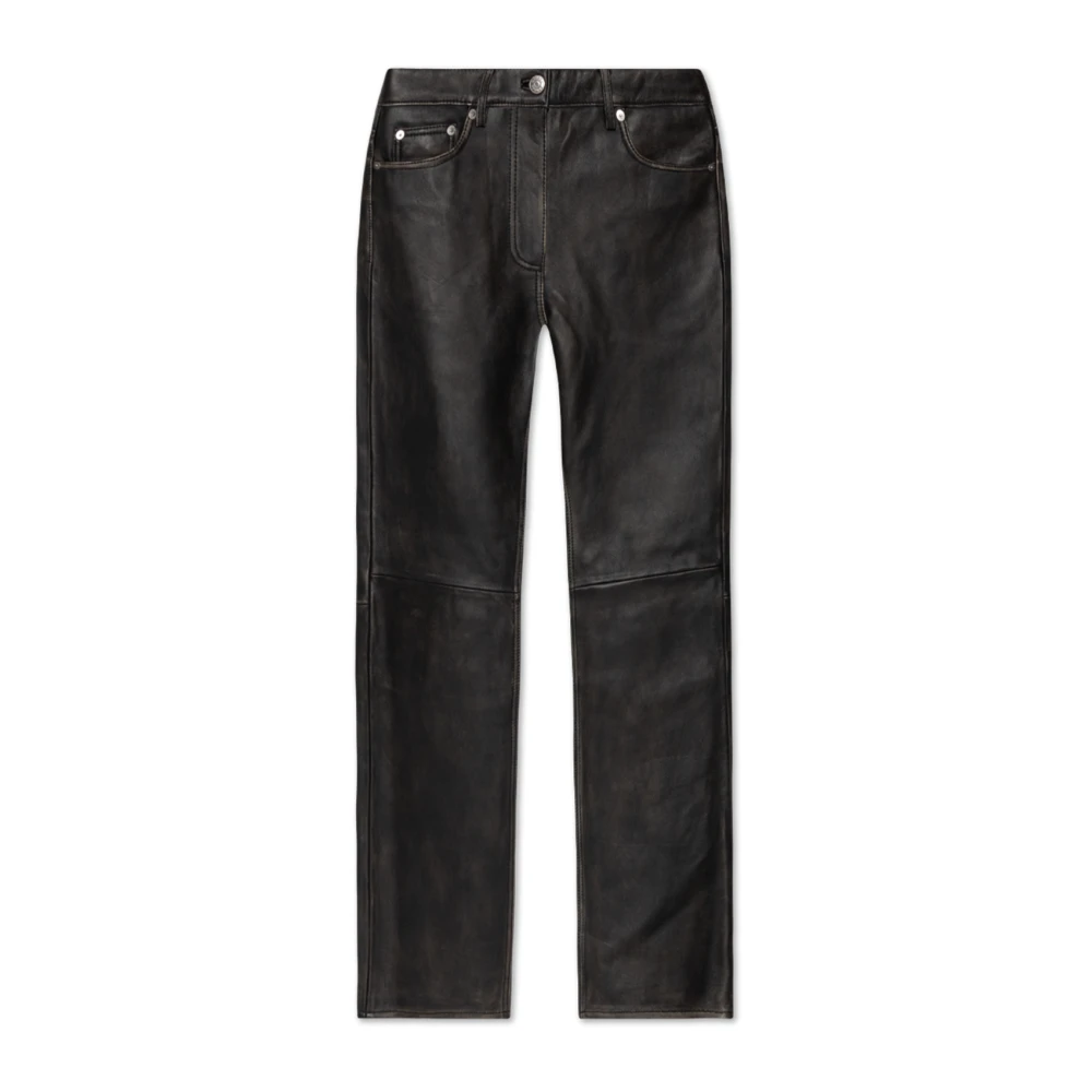 Samsøe Leren broek Salynn Black Dames