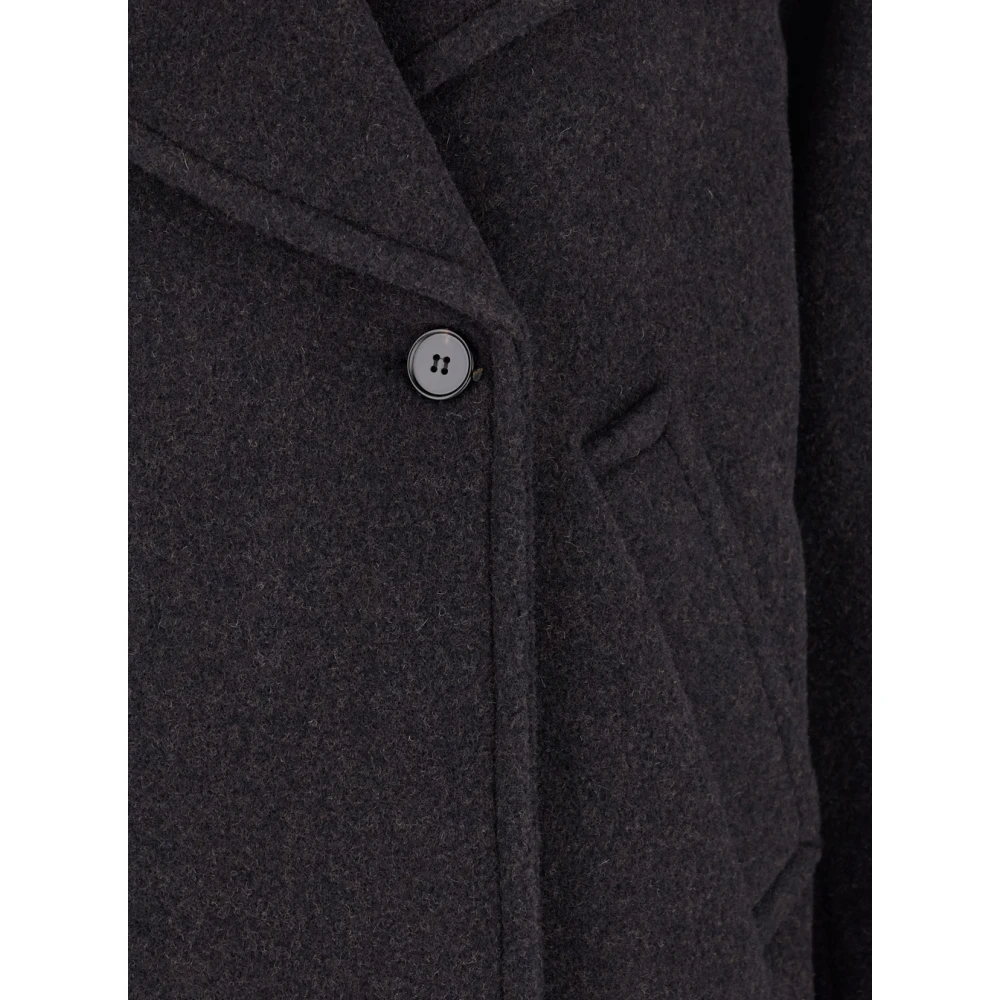 LOW Classic Alpaca Wide Collar Half Coat Purple Dames