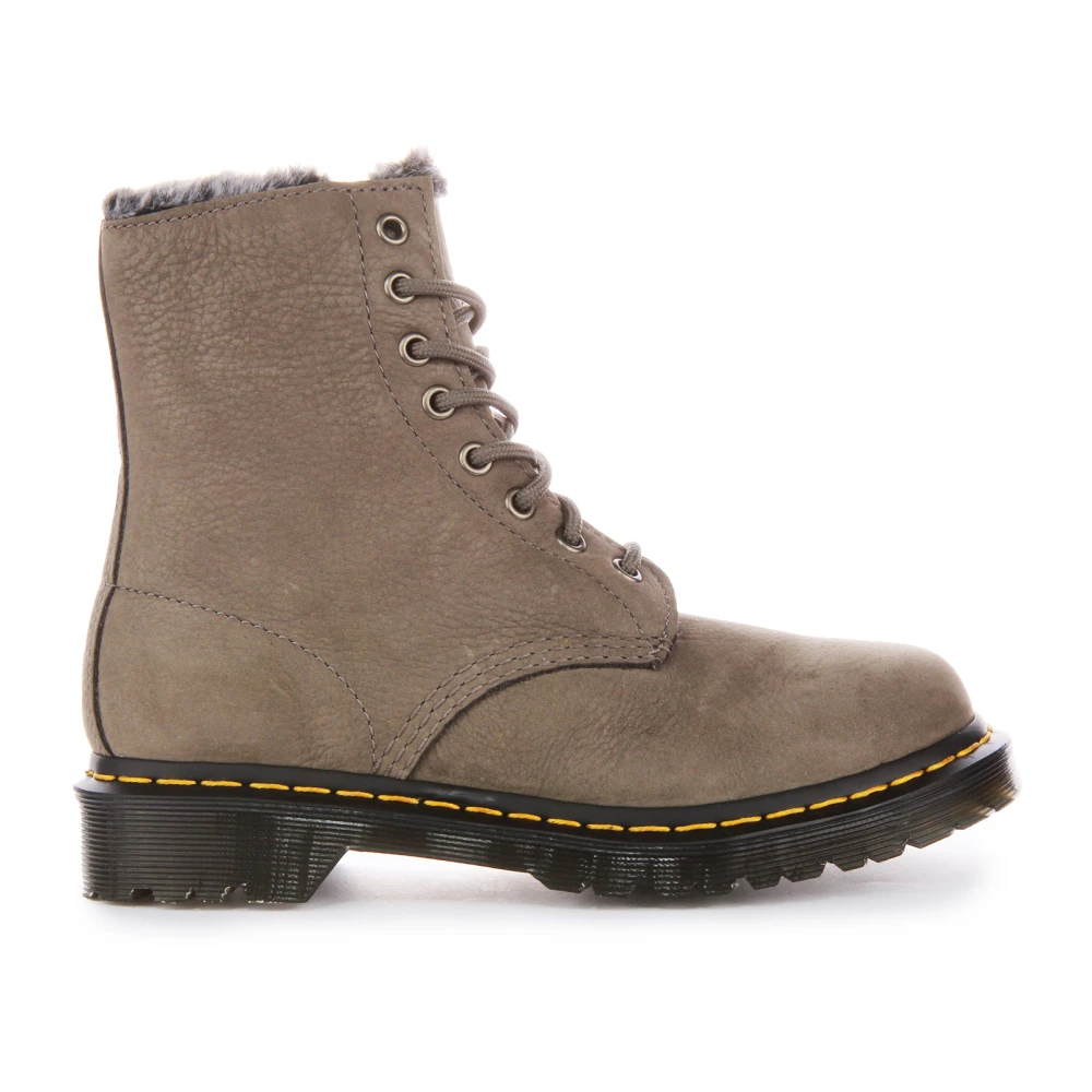 Dr. Martens Women's Gray Lace-Up Boots, 6 Uk, Serena Laceup Winter Boots