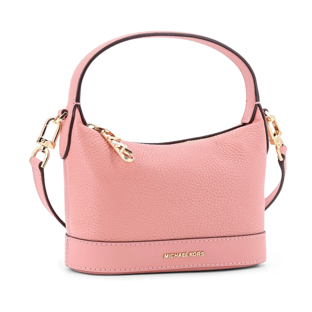 Michael Kors Leren handtas met frontlogo Pink Dames