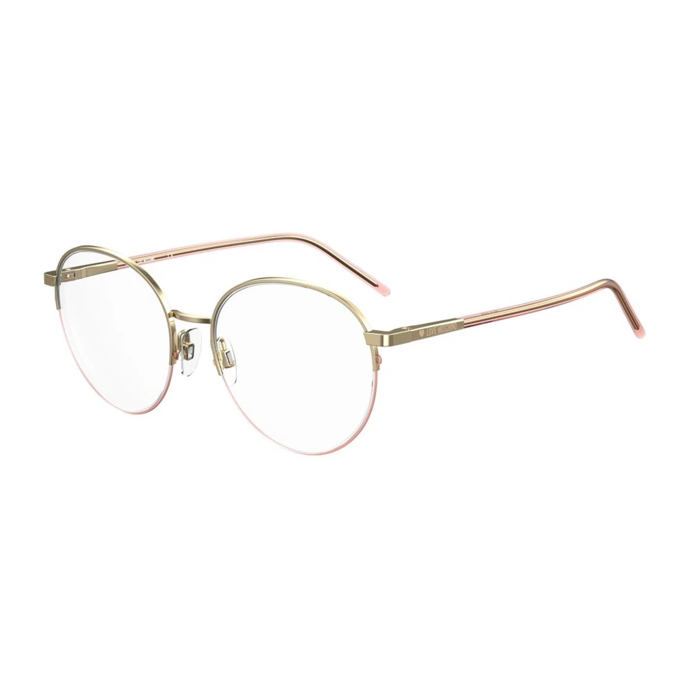 Love Moschino Women's Pink Glasses, One Size, Rose Gold Metal Frame Glasses