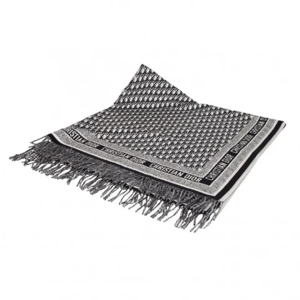 Dior Vintage Pre-owned Cashmere scarves Gray Dames