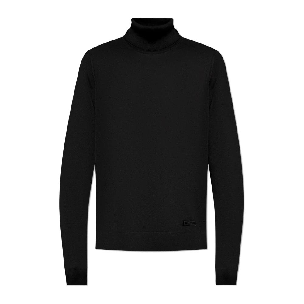 Versace Turtleneck met logo Black Heren