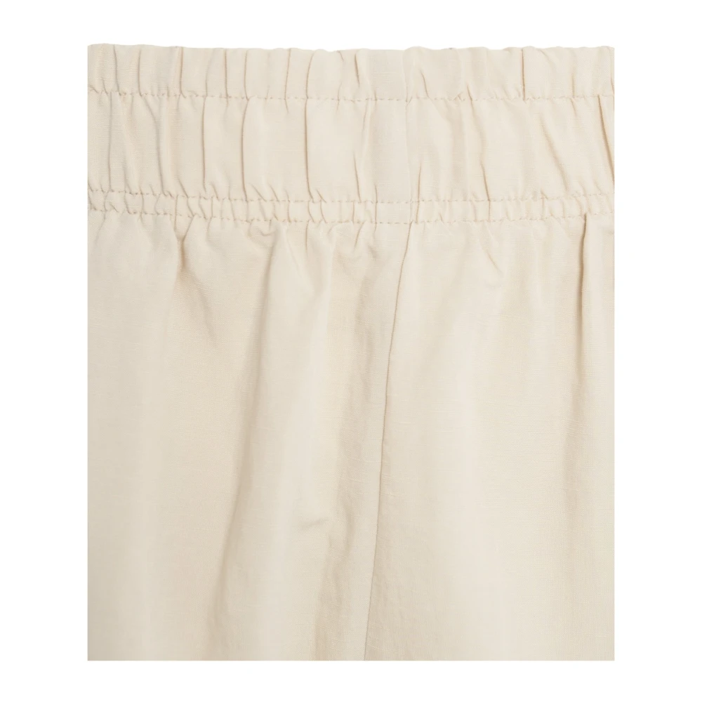 8pm Beige Linnen Blend High-Waisted Shorts Beige Dames