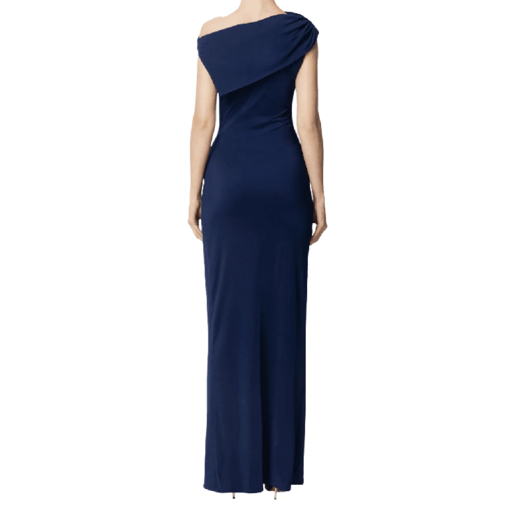 Elisabetta Franchi Asymmetrische Jersey Red Carpet Jurk Blue Dames