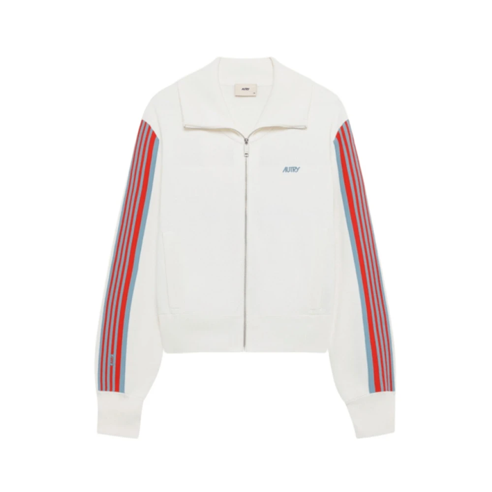 Autry Women's White Zip-Throughs, S, Knitted Viscose Full Zip Jacket