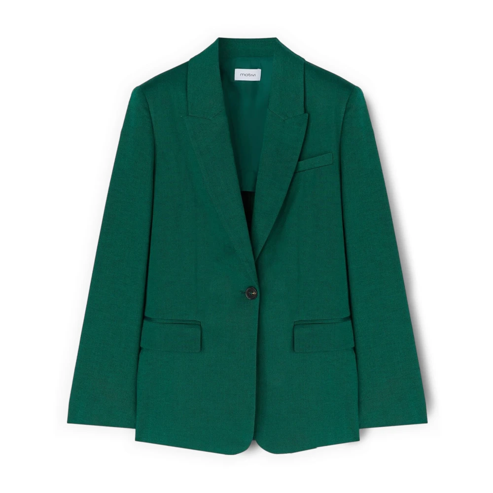 Motivi Donna Verde - Blazer Monopetto Misto Lino - Jackets - Xl