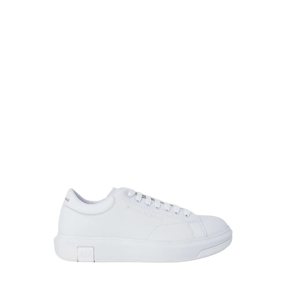 Armani Exchange Vit Lädersneakers