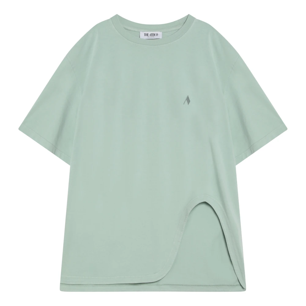 The Attico Korte Mouw Ronde Hals T-Shirt Green Dames