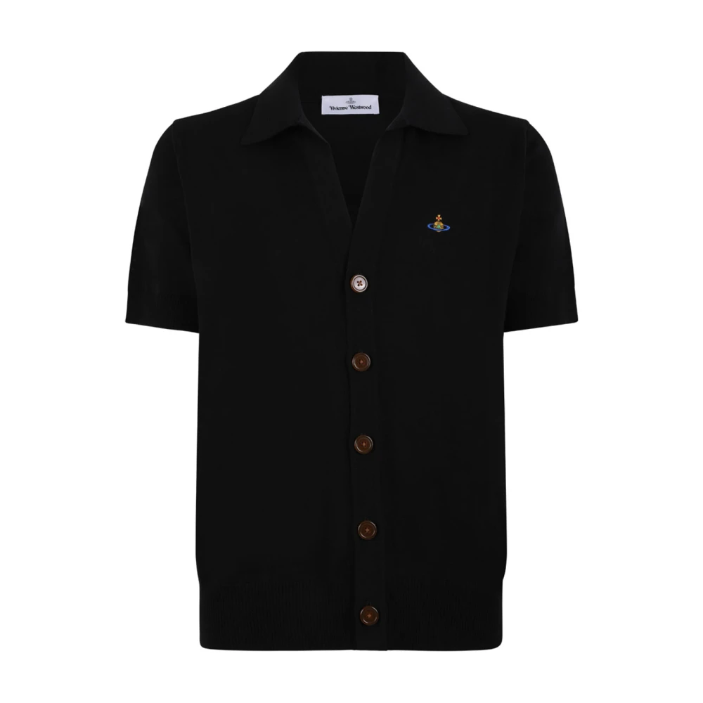 Vivienne Westwood Men's Black Polo Cardigan - Cardigans - M - Knitwear
