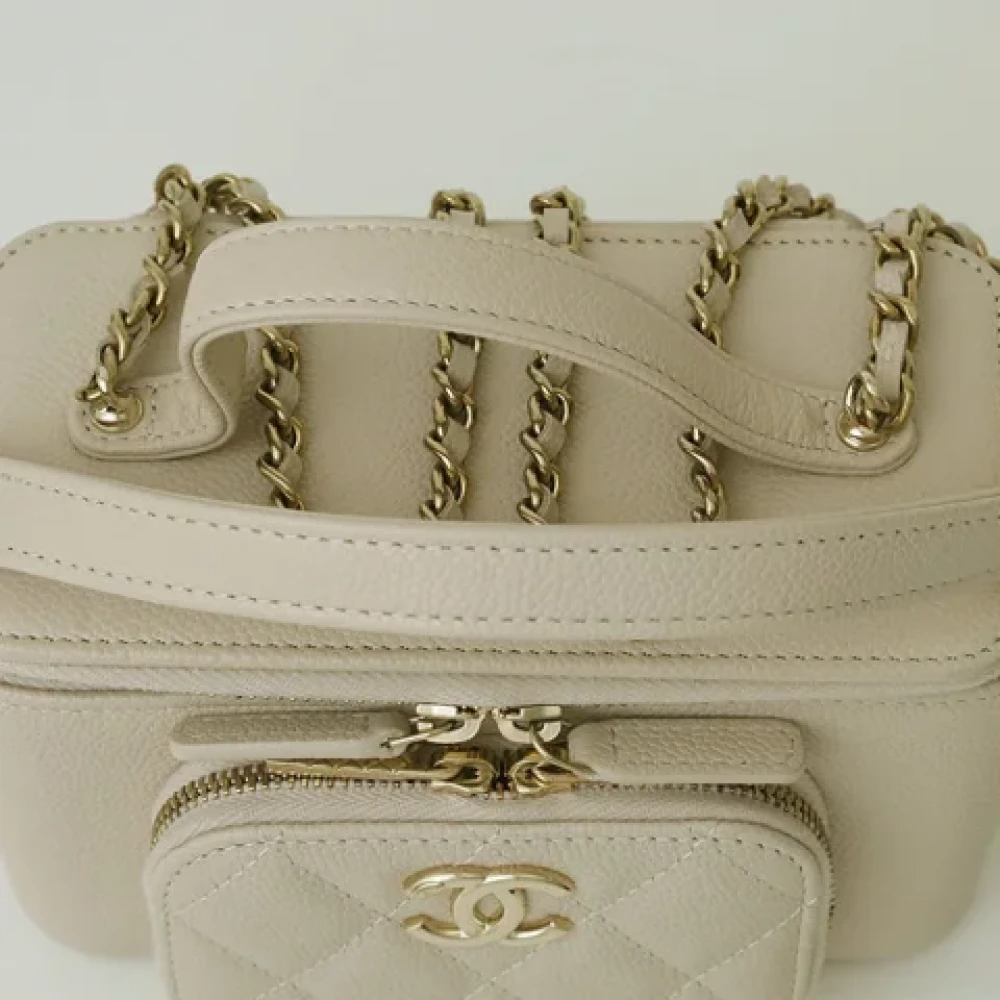 Chanel Vintage Pre-owned Leather chanel-bags Beige Dames