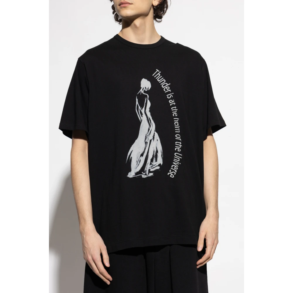 Y-3 Katoenen T-shirt met print Black Heren