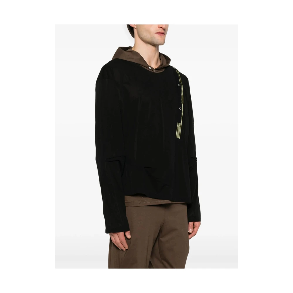 Kiko Kostadinov Zwarte Laagjes Hoodie T-shirt Multicolor Heren