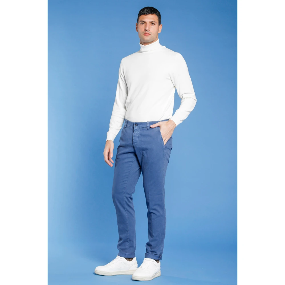 Mason's Milano Style Extra Slim Fit Chino Broek Blue Heren