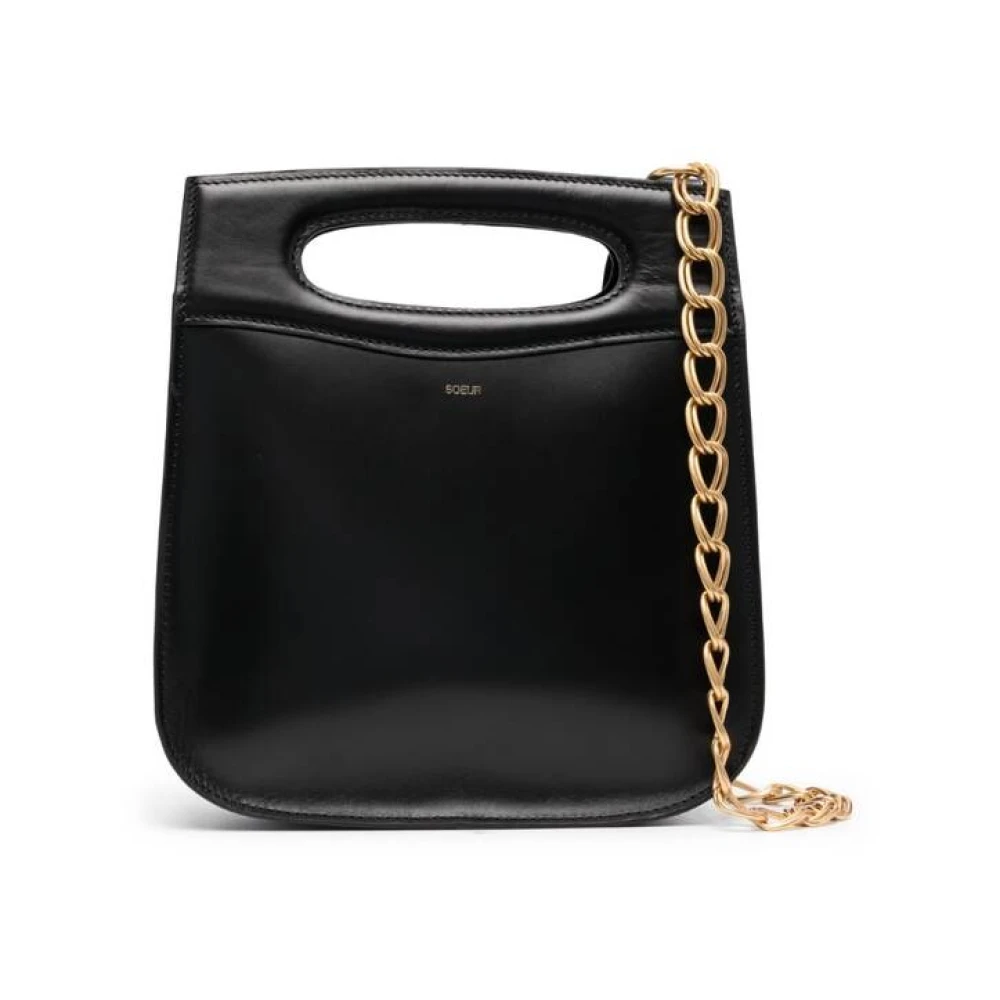 Soeur Zwarte Leren Schoudertas Black Dames