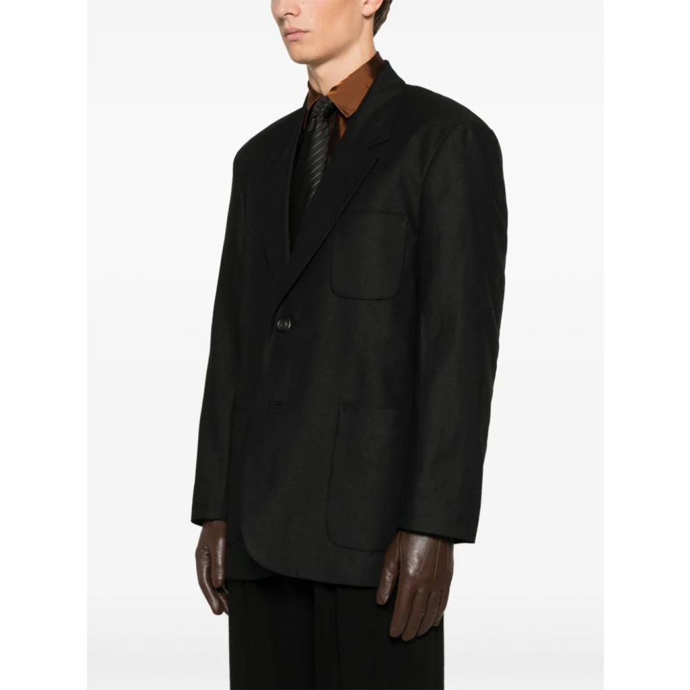 Our Legacy Zwart Canvas Embrace Blazer Black Heren