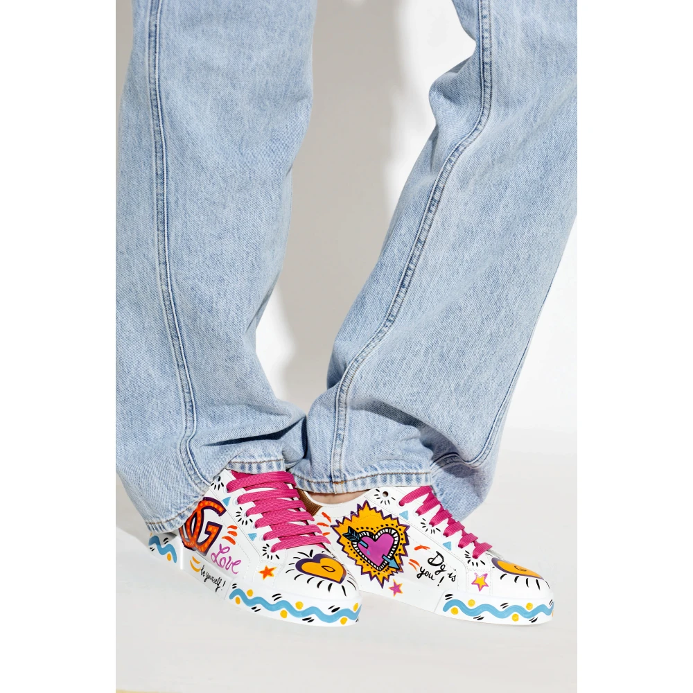 Dolce & Gabbana Leren Sneakers met Logo