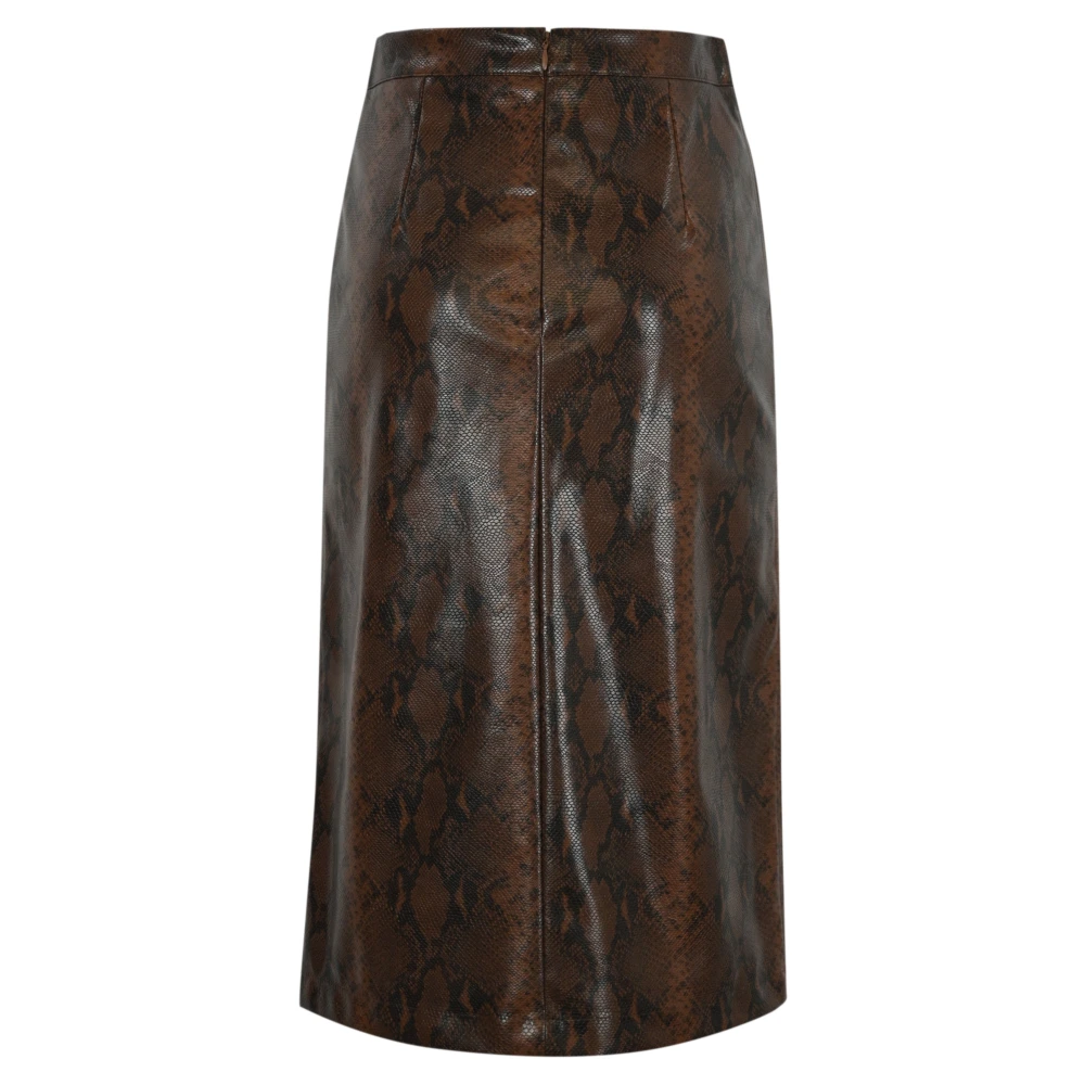 Twinset Midi Rok van Kunstleer Brown Dames