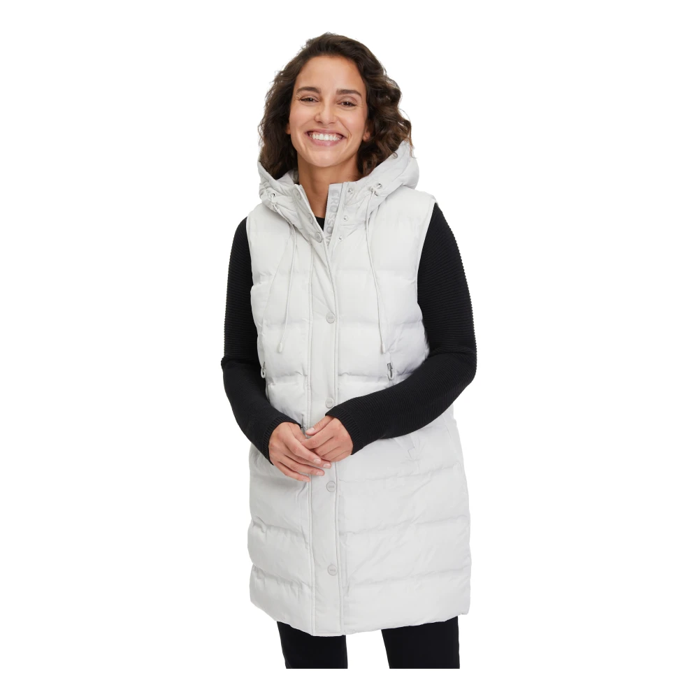 Betty Barclay Gewatteerd Vest met Capuchon White Dames