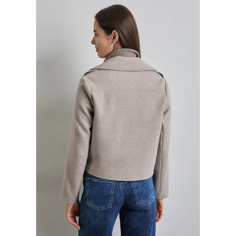 Street One Korte Trenchcoat met Stijlvolle Details Beige Dames