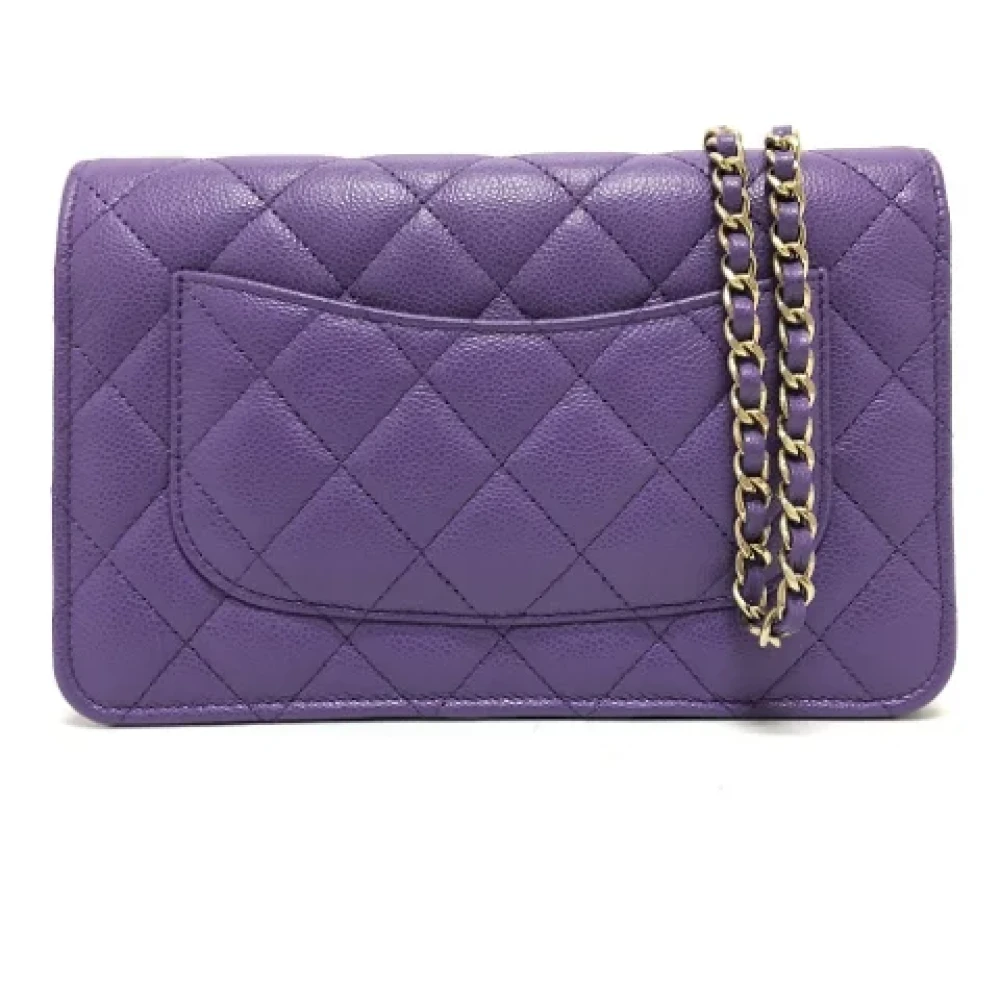 Chanel Vintage Pre-owned Leather chanel-bags Purple Dames